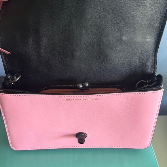 Coach Pink Floral Shoulder Bag with Tassel Details - Picture 3 of 4